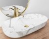 REA - Umywalka Ceramiczna Nablatowa CLEO 81 Marmo Shiny